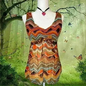 Y2k 90s Twenty One Abstract Brown Blouse